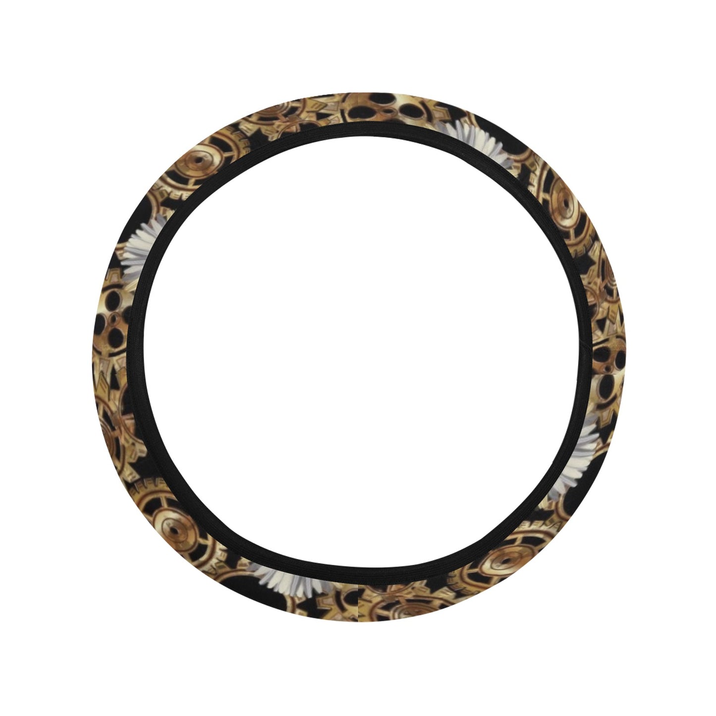 Steampunk Print Design LKS305 Steering Wheel Cover with Elastic Edge