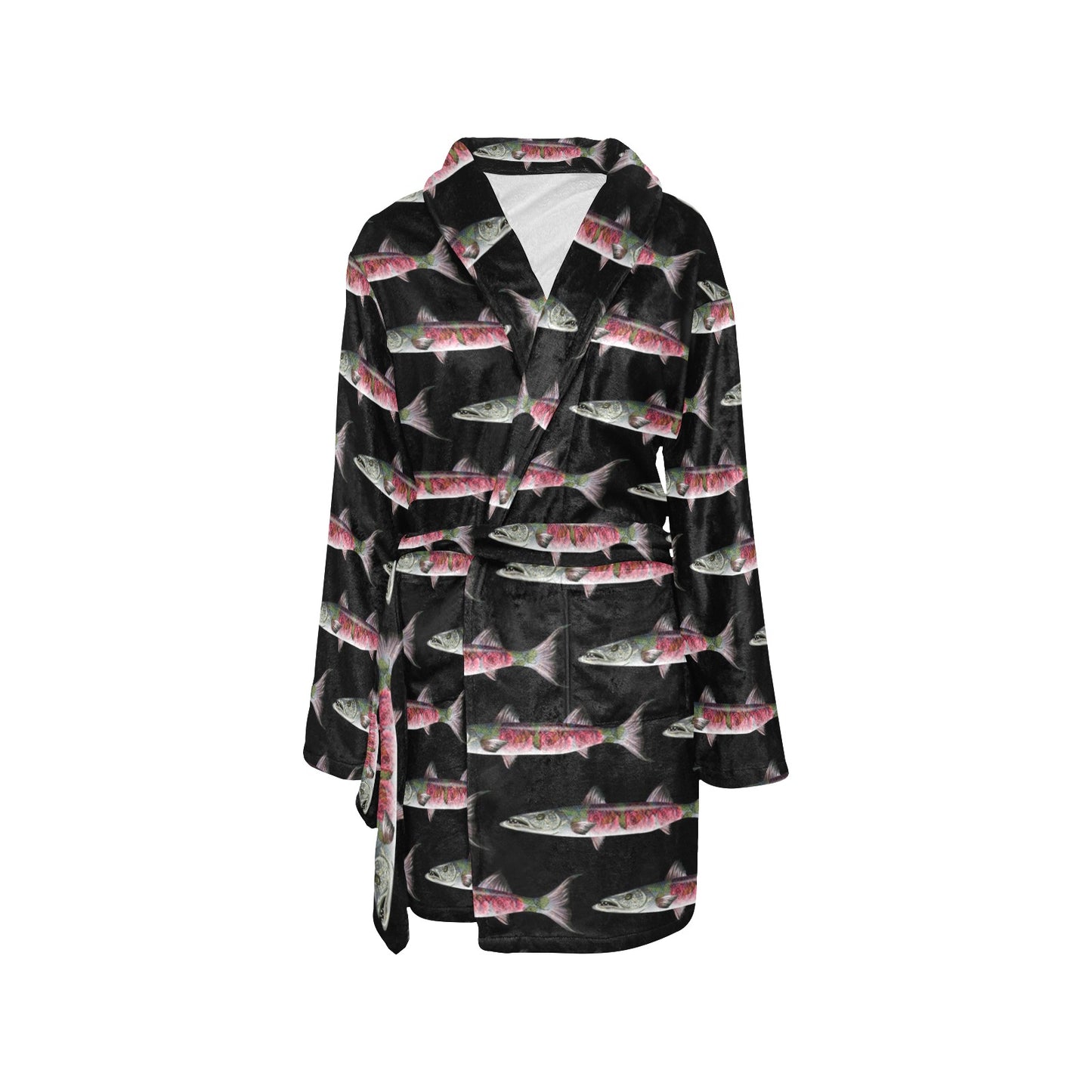 Barracuda Pattern Print Design 02 Women's Fleece Robe