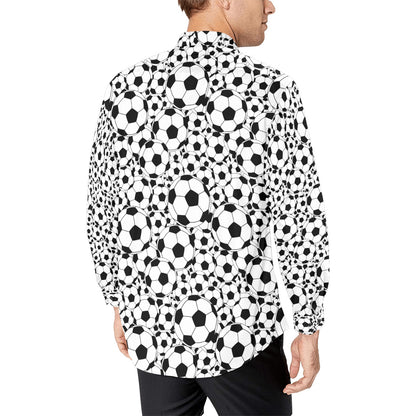 Soccer Ball Print Design LKS301 Men's Long Sleeve Dress Shirt