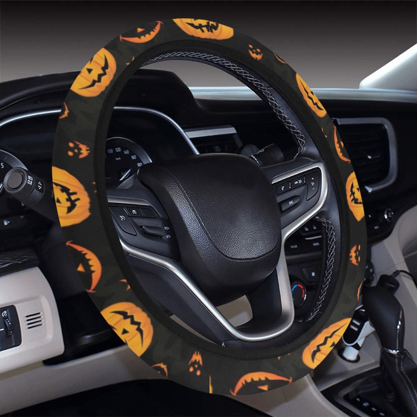 Halloween Print Design LKS401 Steering Wheel Cover with Elastic Edge