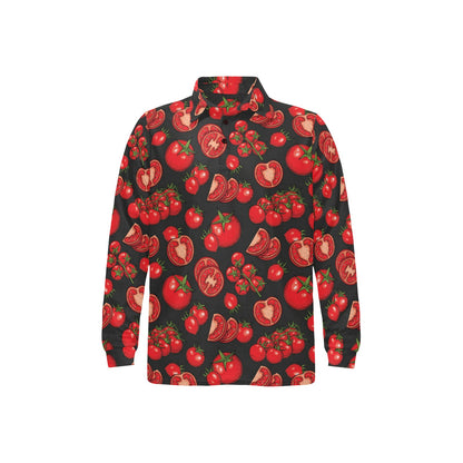 Tomato Print Design LKS303 Long Sleeve Polo Shirt For Men's