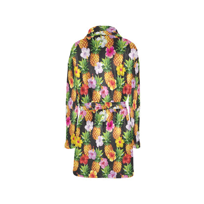 Pineapple Hibiscus Women's Fleece Robe