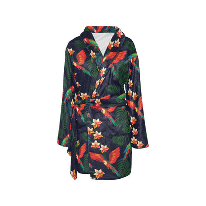 Macaw Pattern Print Design 02 Women's Fleece Robe