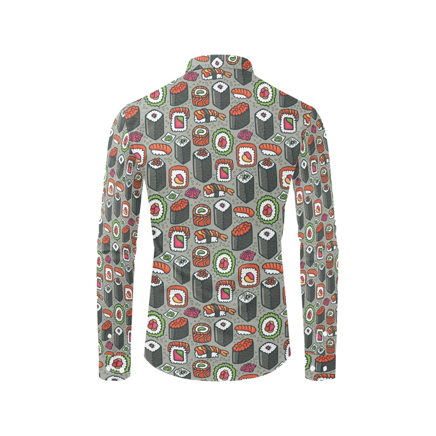 Sushi Print Design LKS301 Men's Long Sleeve Dress Shirt