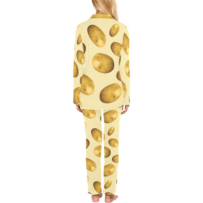 Potato Pattern Print Design A01 Women's Long Pajama Set
