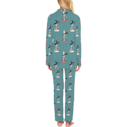 Mushroom Pattern Print Design A04 Women's Long Pajama Set