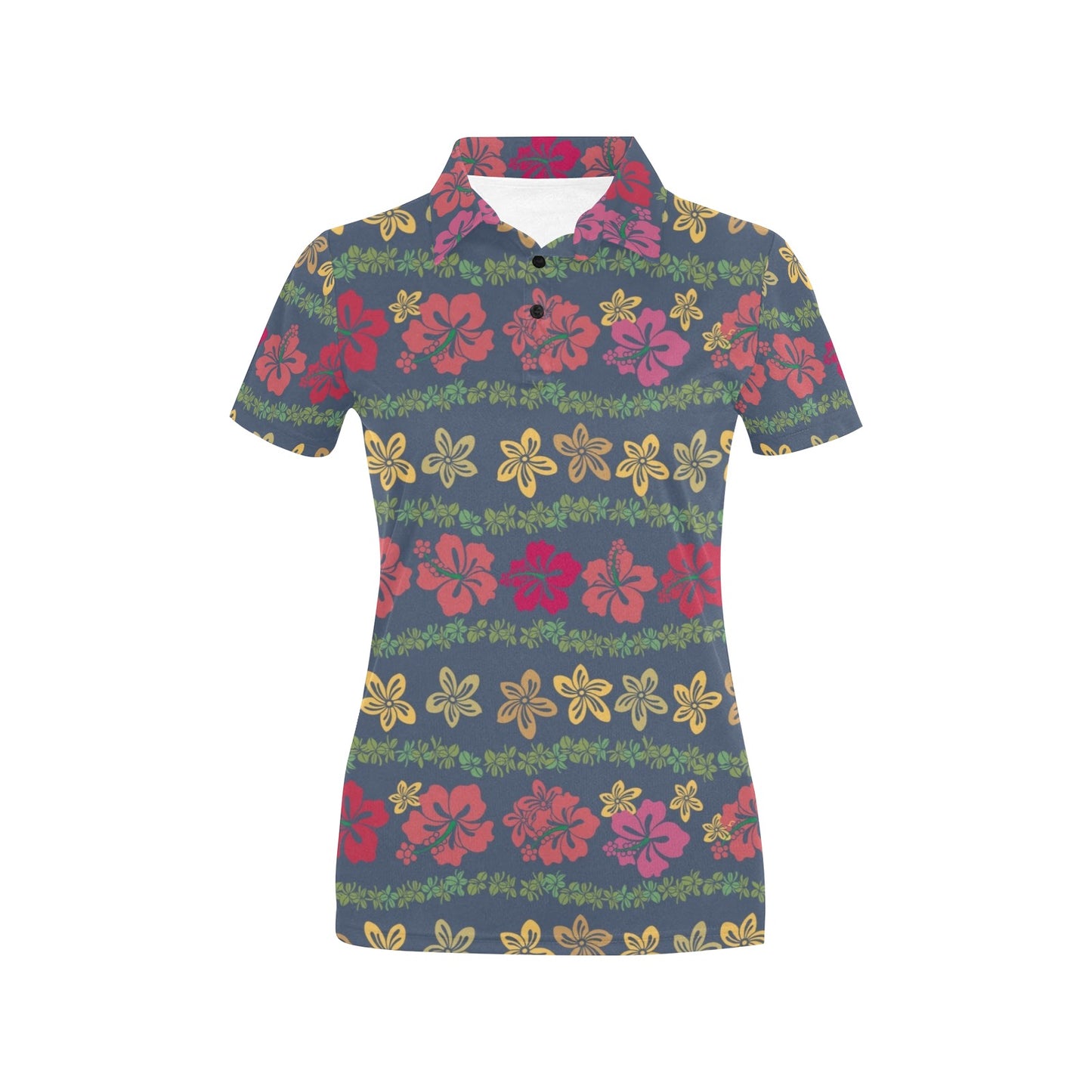 Hawaiian Themed Pattern Print Design H018 Women's Polo Shirt
