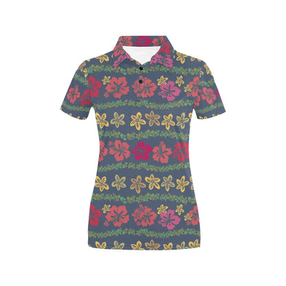 Hawaiian Themed Pattern Print Design H018 Women's Polo Shirt