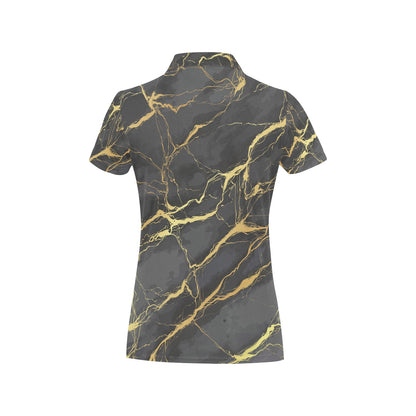 Marble Pattern Print Design 02 Women's Polo Shirt