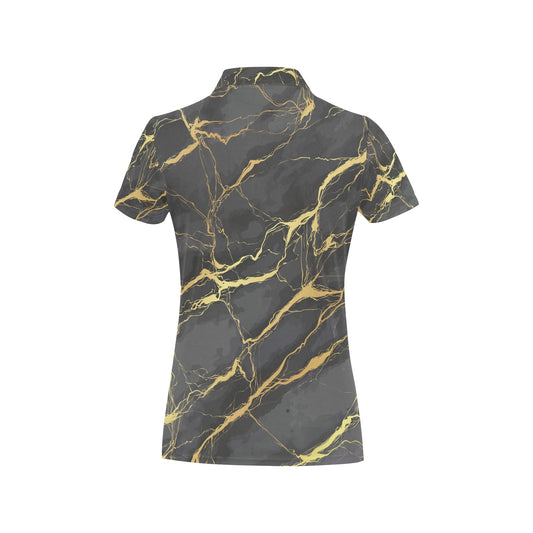 Marble Pattern Print Design 02 Women's Polo Shirt