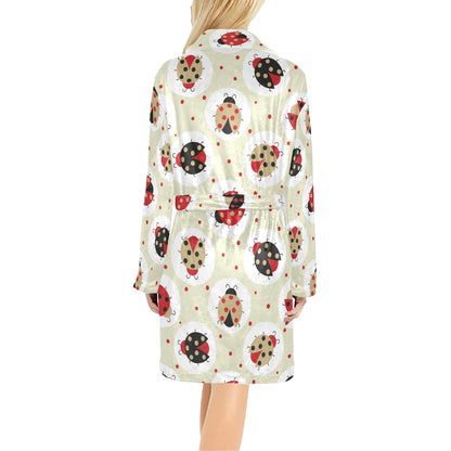 Ladybug Pattern Print Design 03 Women's Fleece Robe