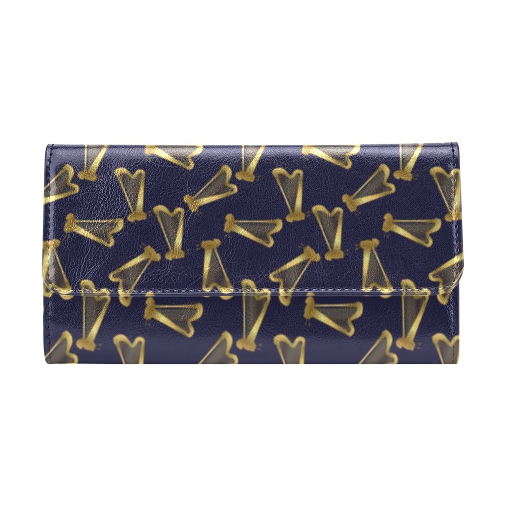 Harp Print Design LKS401 Women's Trifold Wallet