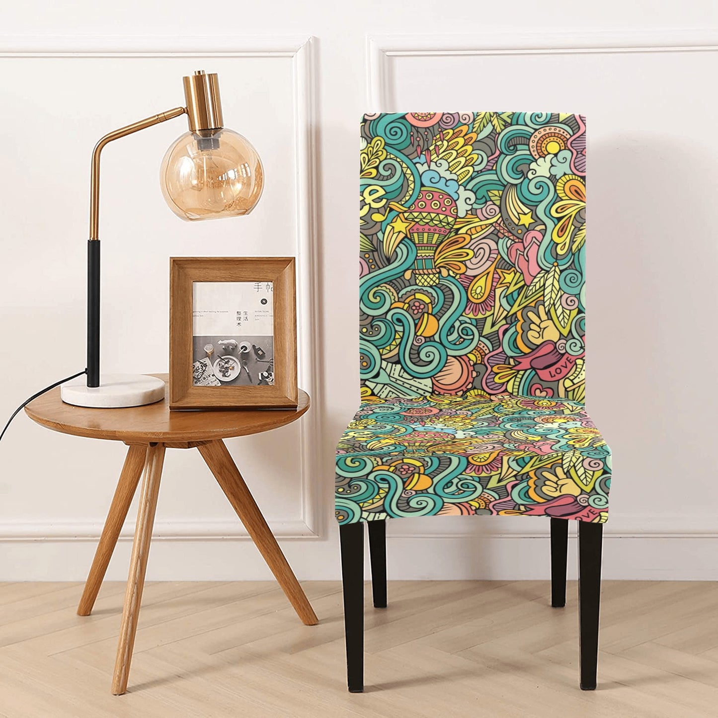 Hippie Print Design LKS302 Dining Chair Slipcover