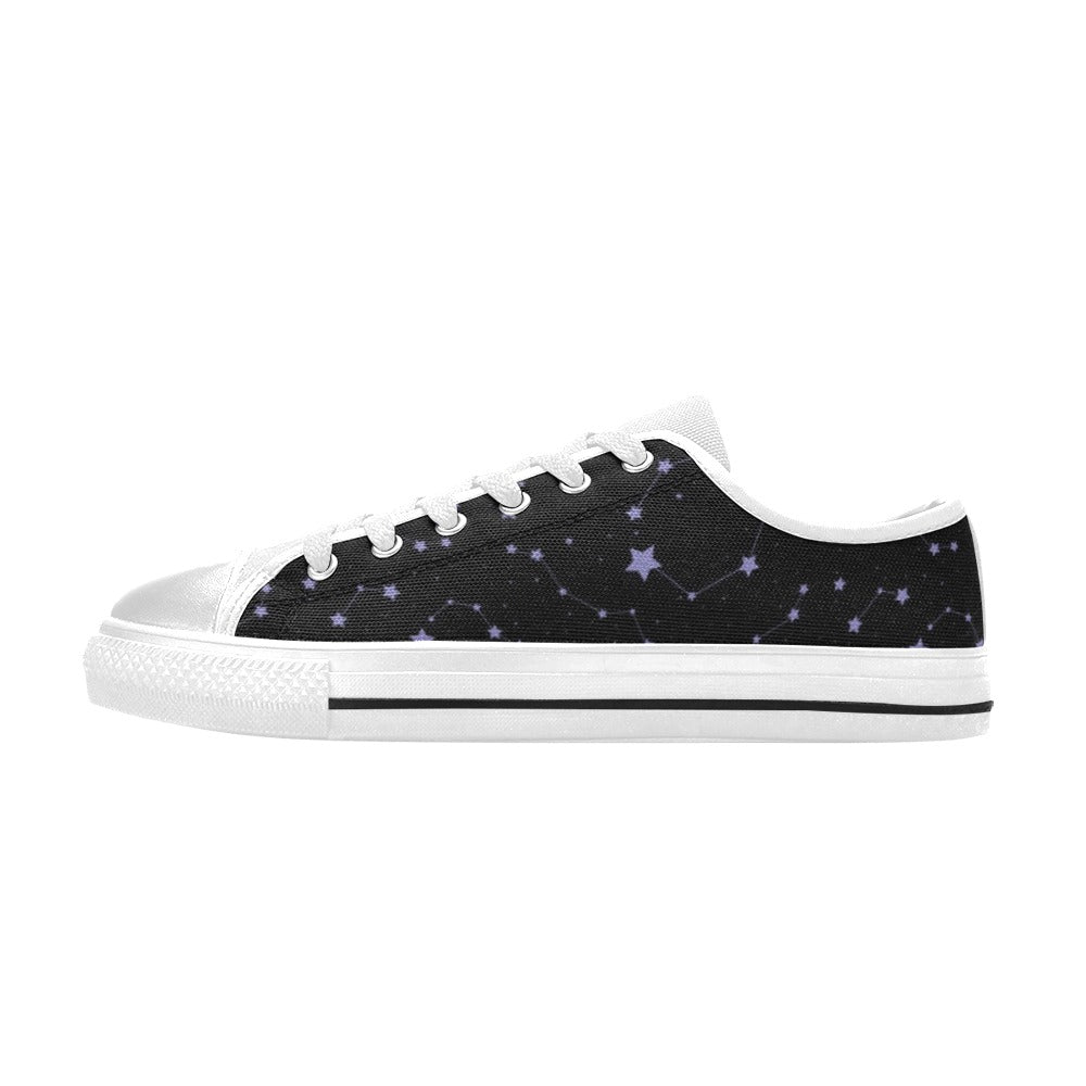 Star Print Design LKS303 Women's White Low Top Shoes