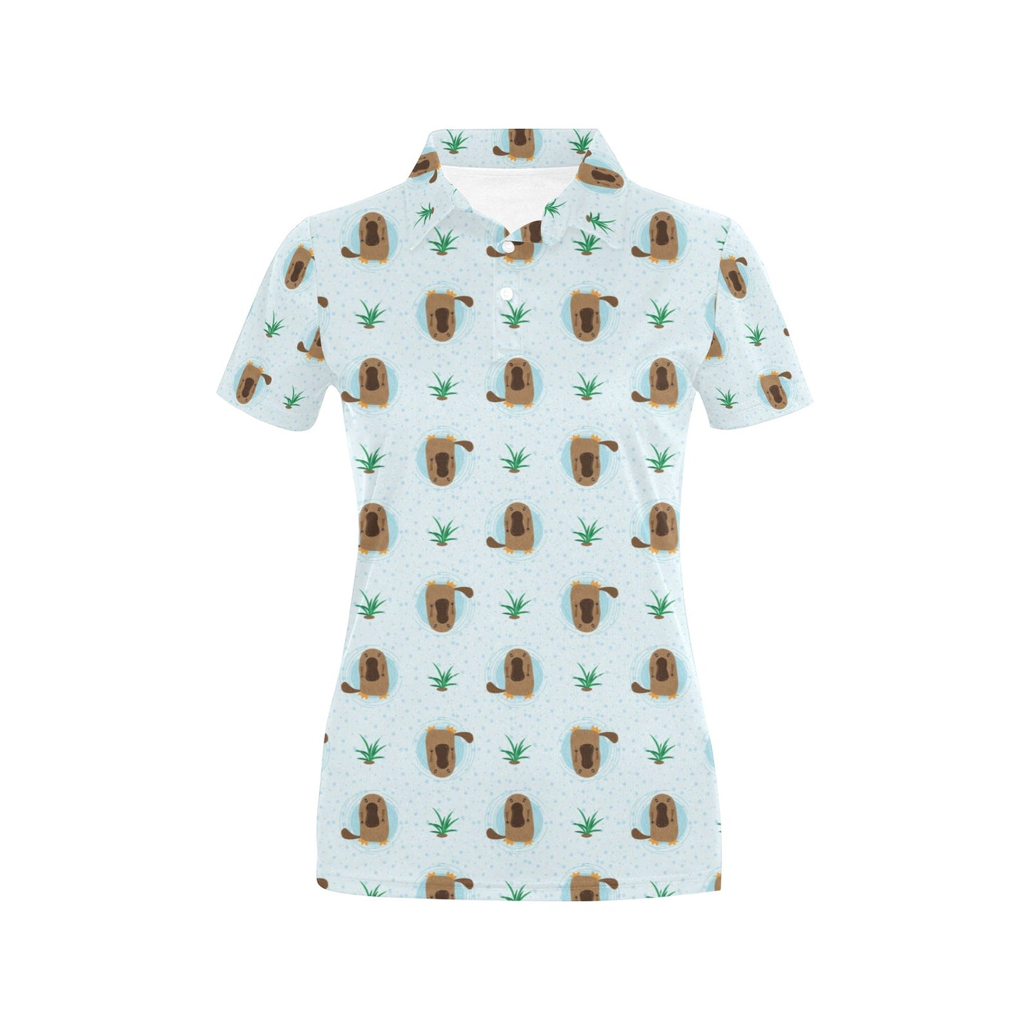Platypus Pattern Print Design A04 Women's Polo Shirt