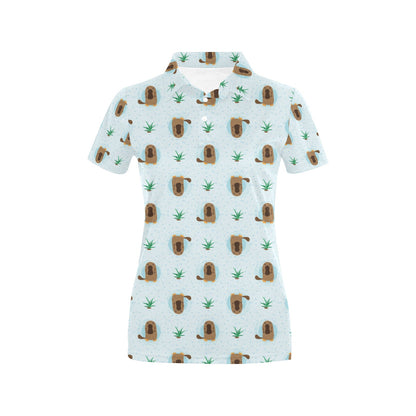 Platypus Pattern Print Design A04 Women's Polo Shirt