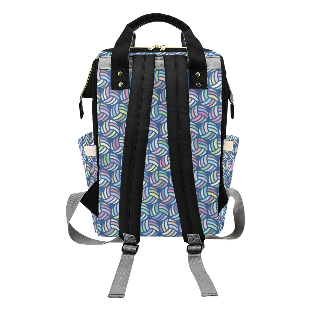 Volleyball Print Design LKS301 Diaper Bag Backpack