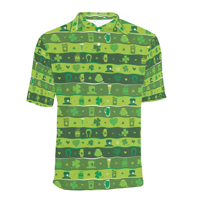 Shamrock Print Design LKS303 Men Polo Shirt