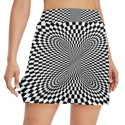 Optical illusion Projection Torus 17" Golf & Pickleball Skort with Pockets