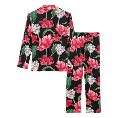 Tulip Pattern Print Design TP08 Women's Long Pajama Set