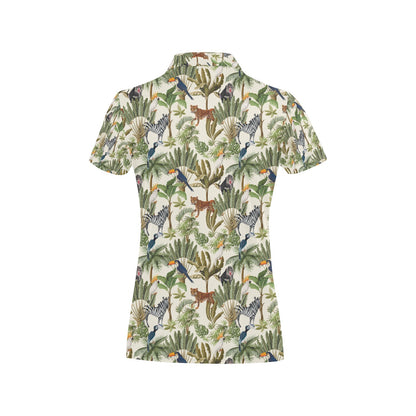 Safari Animal Print Design LKS304 Women's Polo Shirt