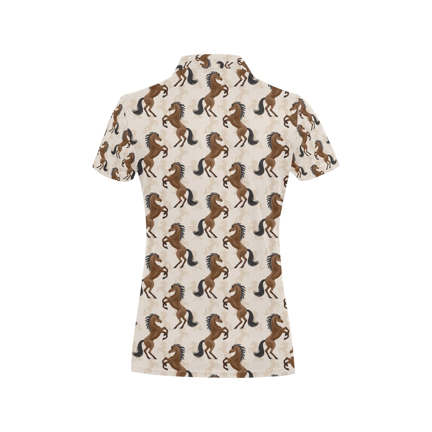 Horse Print Design LKS308 Women's Polo Shirt
