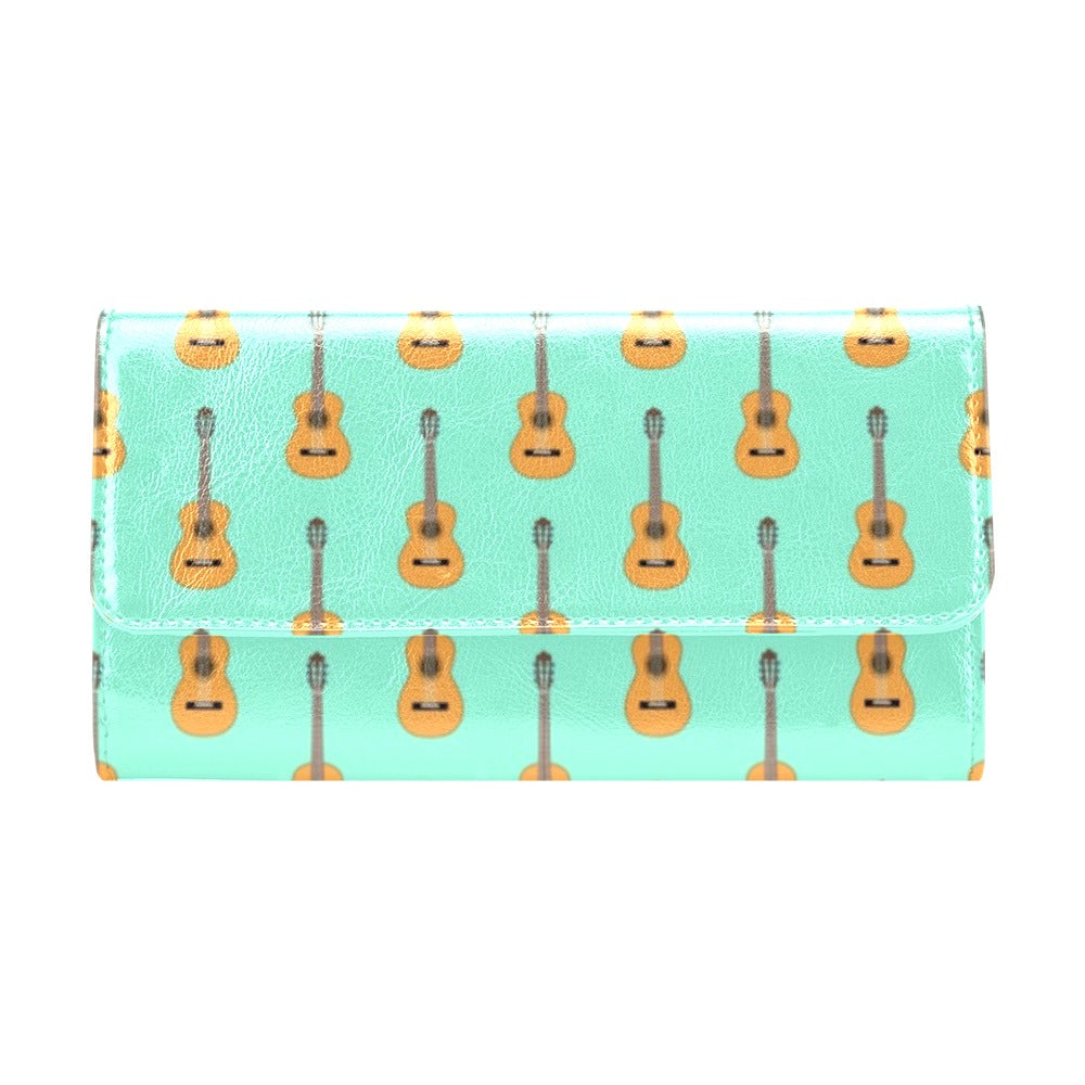 Acoustic Guitar Print Design LKS403 Women's Trifold Wallet