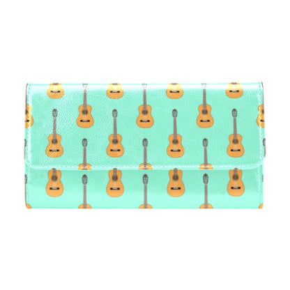 Acoustic Guitar Print Design LKS403 Women's Trifold Wallet