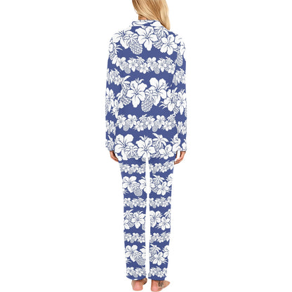 Hawaiian Themed Pattern Print Design H07 Women's Long Pajama Set