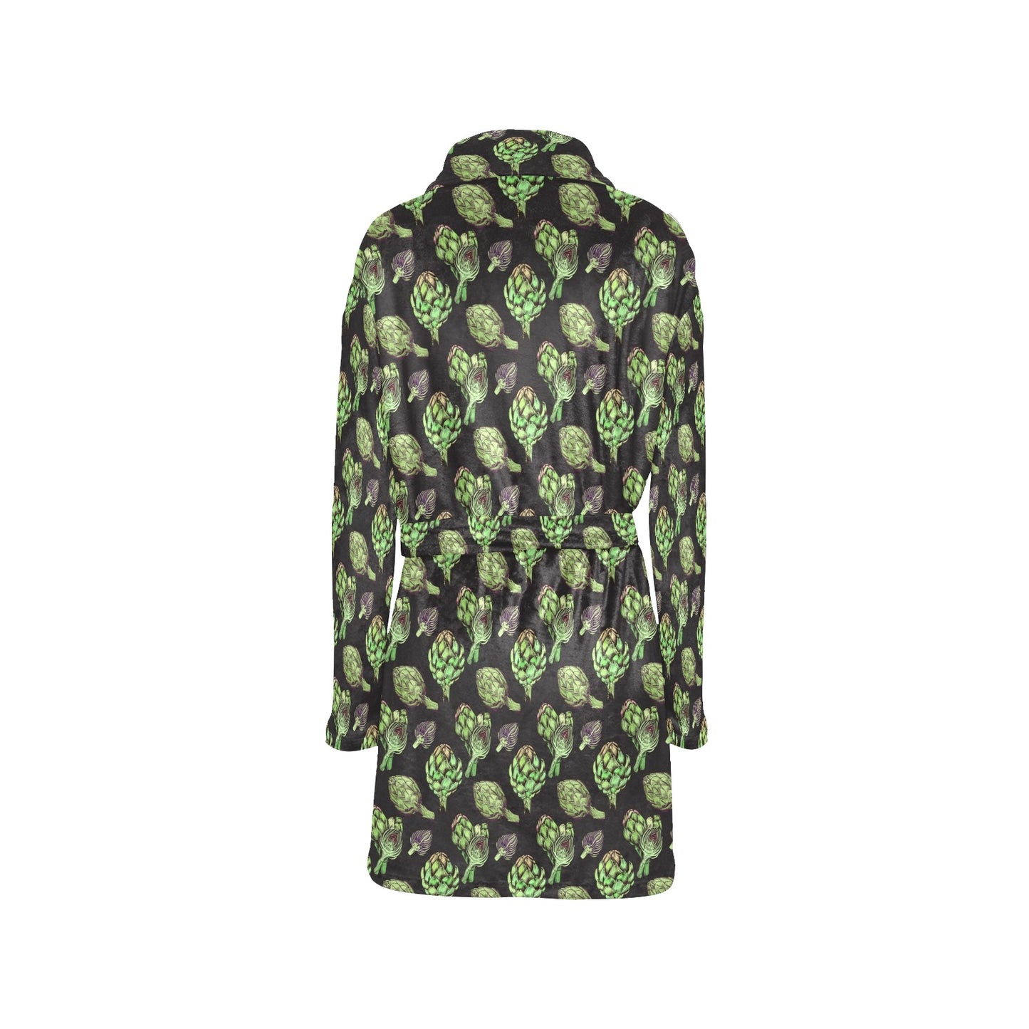 Artichoke Pattern Print Design 02 Women's Fleece Robe