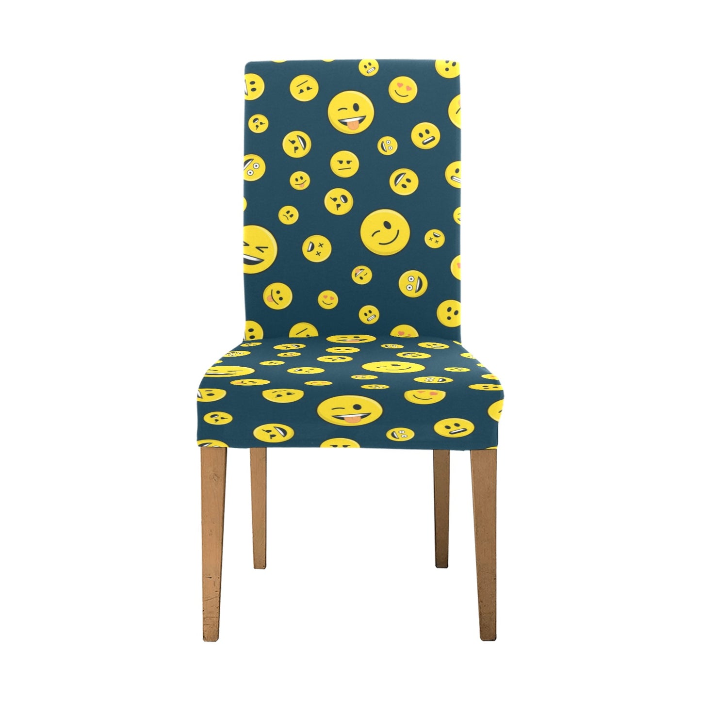 Smiley Face Emoji Print Design LKS301 Dining Chair Slipcover