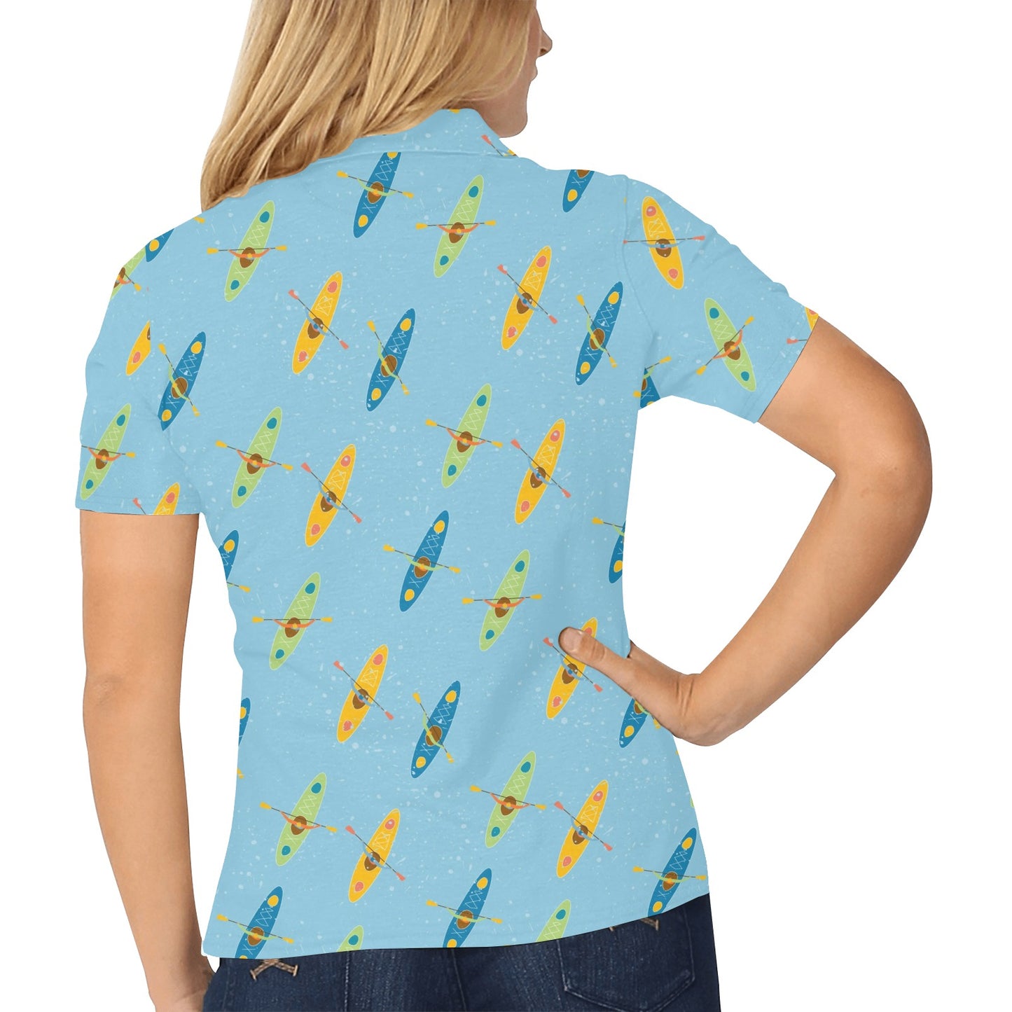 Kayak Pattern Print Design 04 Women's Polo Shirt