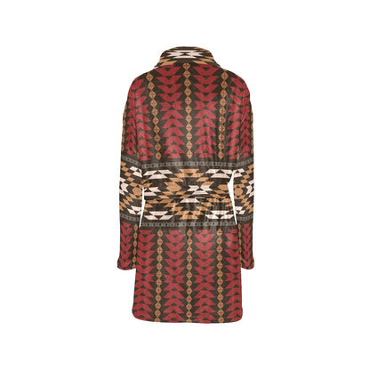 Native Pattern Print Design A02 Women's Fleece Robe