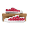 Bandana Red Paisley Print Design LKS305 Women's White Low Top Shoes