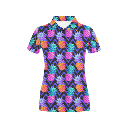 Pineapple Color Art Pattern Women's Polo Shirt