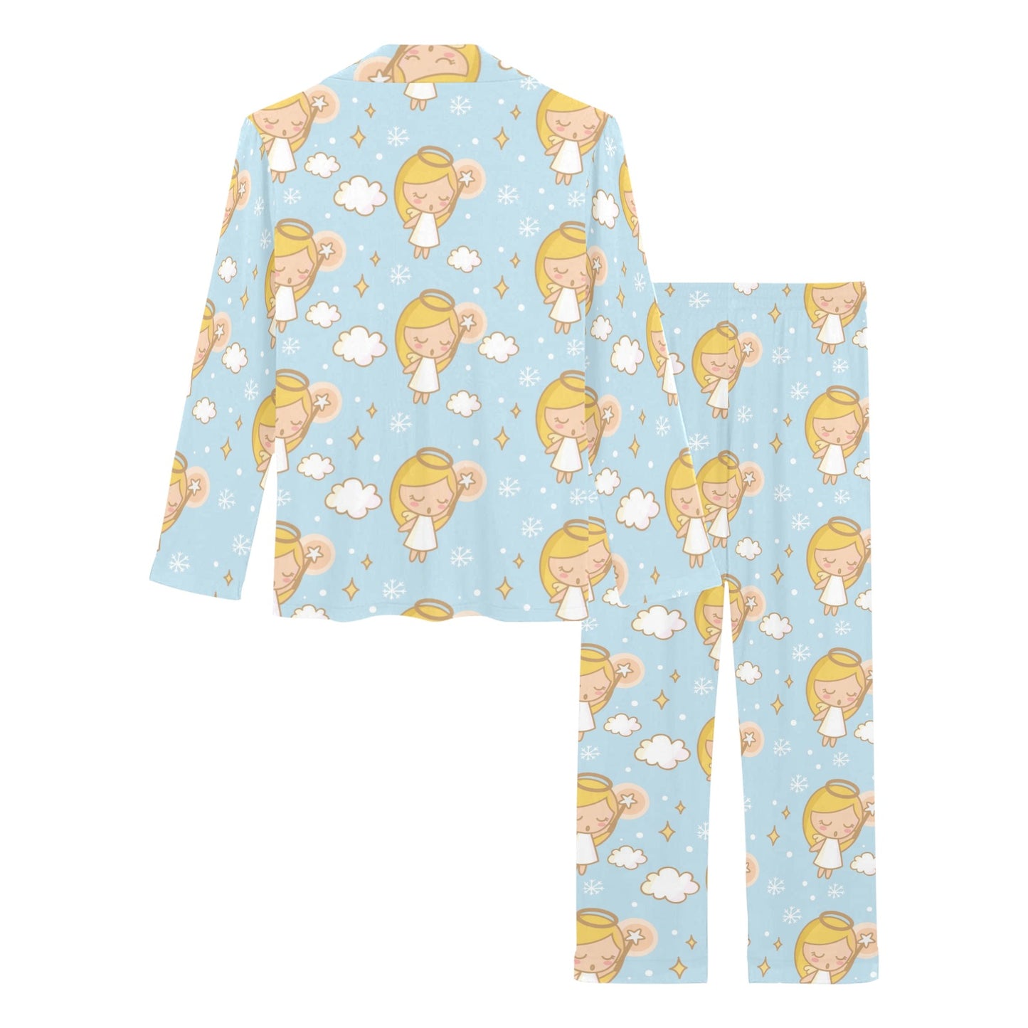 Angel Pattern Print Design 05 Women's Long Pajama Set