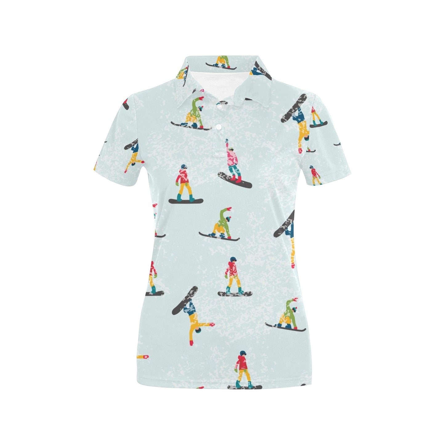 Snowboard Print Design LKS304 Women's Polo Shirt