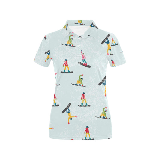 Snowboard Print Design LKS304 Women's Polo Shirt