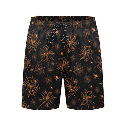 Spider Web Print Design LKS306 Men's Swim Trunks Beach Shorts