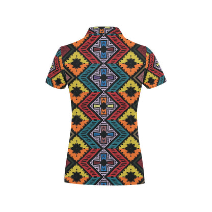 African Pattern Print Design 08 Women's Polo Shirt