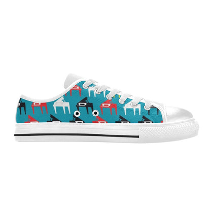 Piano Print Design LKS403 Women's White Low Top Shoes