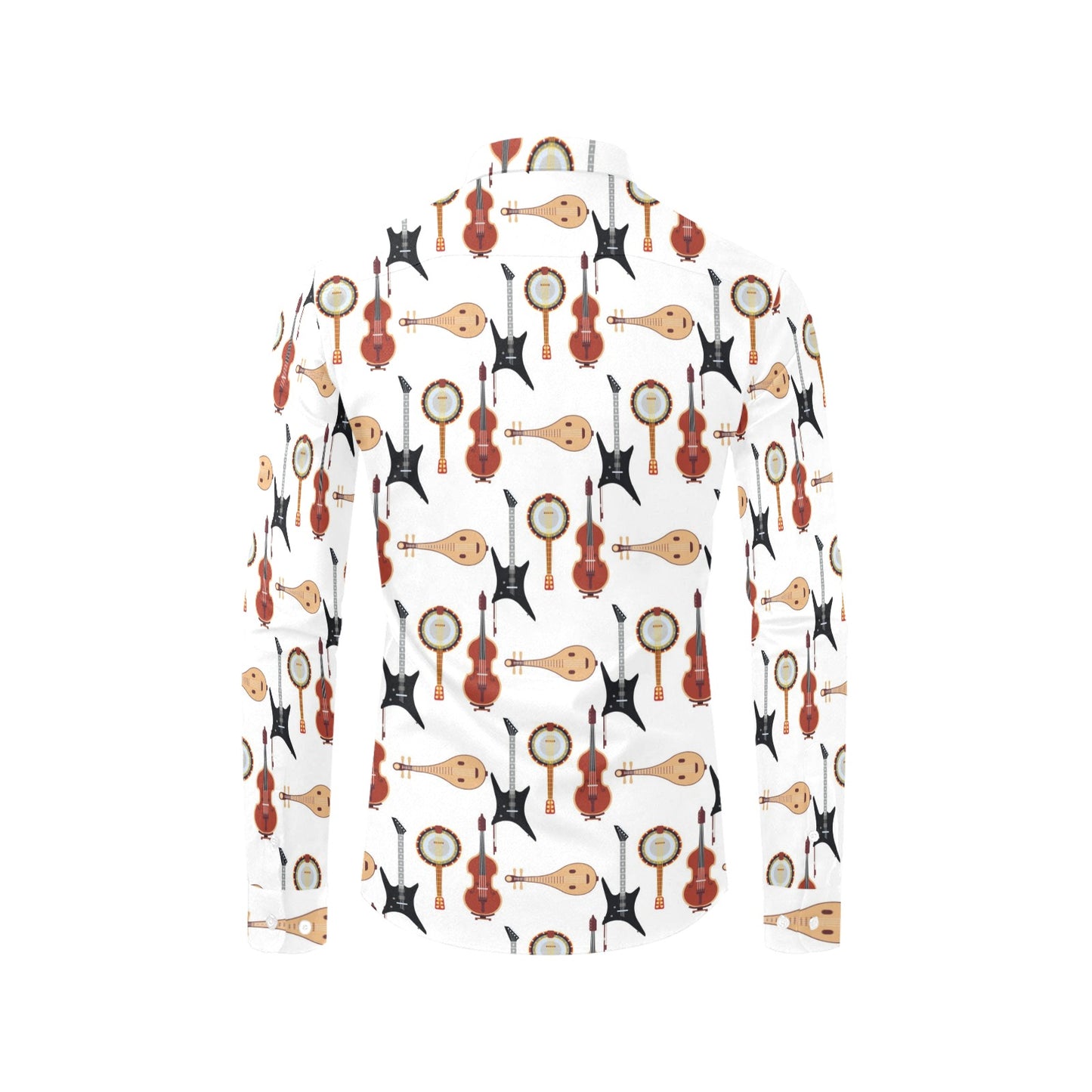Banjo Print Design LKS403 Men's Long Sleeve Dress Shirt