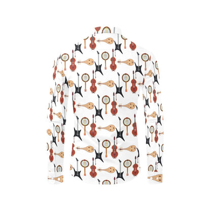 Banjo Print Design LKS403 Men's Long Sleeve Dress Shirt