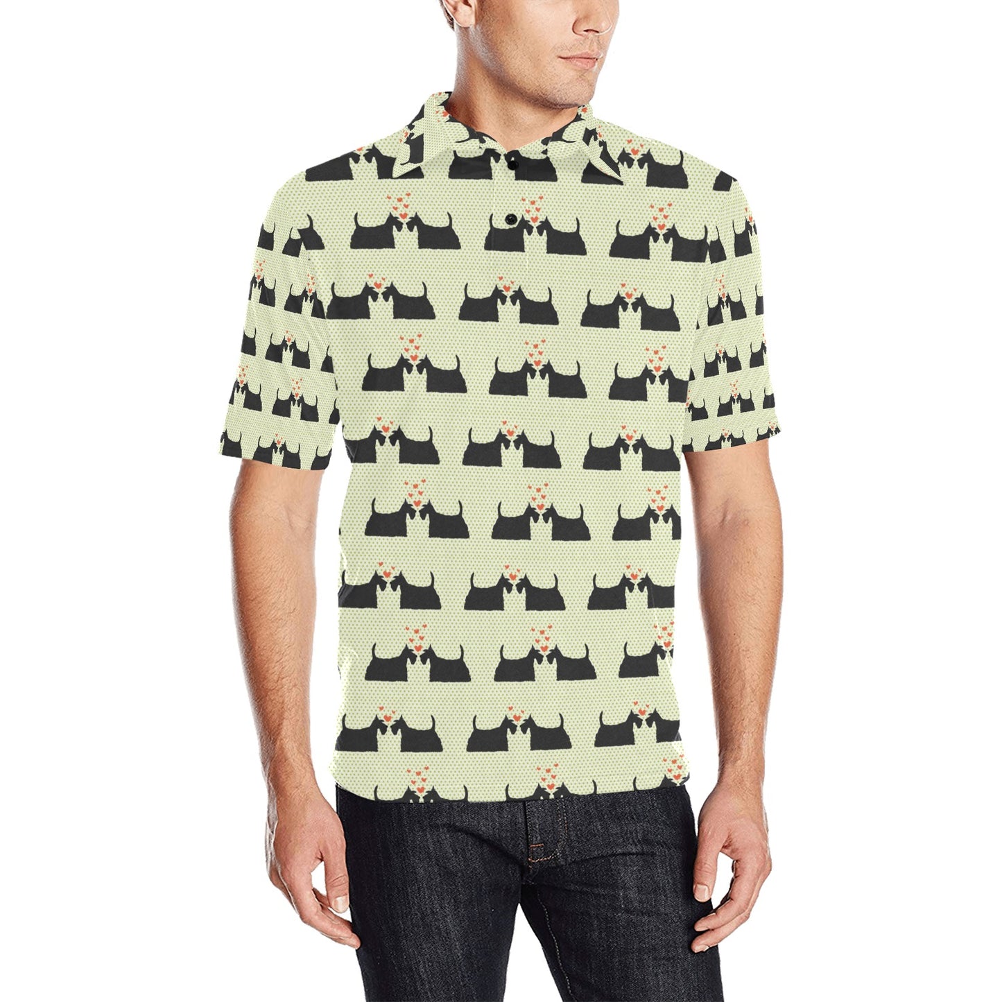 Scottish Terriers Print Design LKS304 Men Polo Shirt