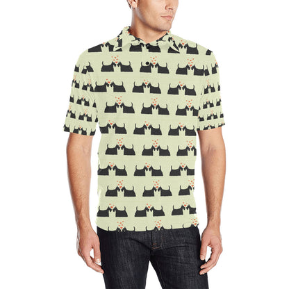 Scottish Terriers Print Design LKS304 Men Polo Shirt