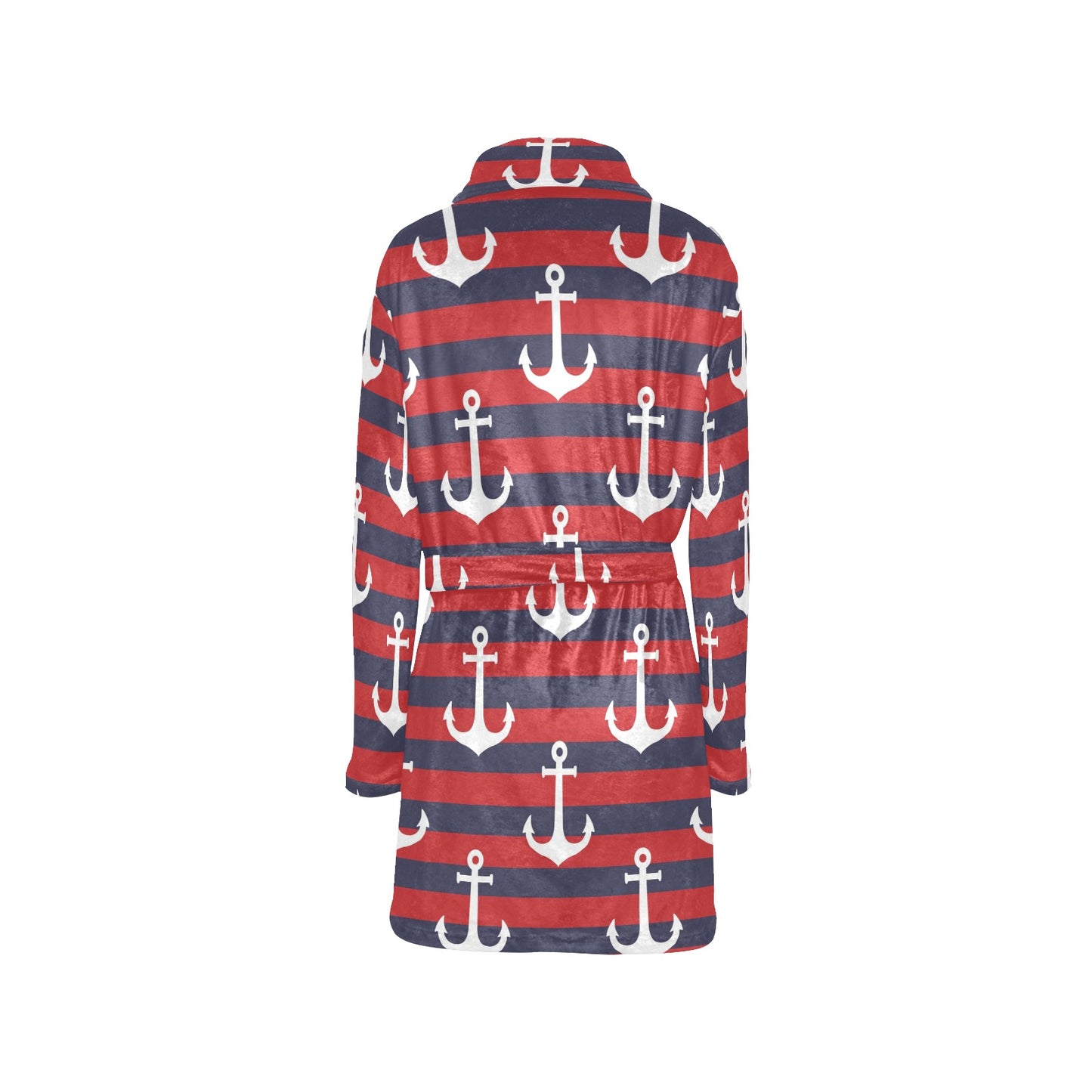 Nautical Pattern Print Design A05 Women's Fleece Robe