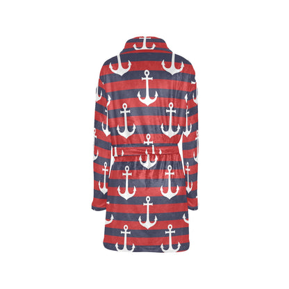 Nautical Pattern Print Design A05 Women's Fleece Robe
