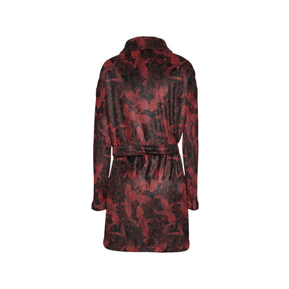 Gecko Pattern Print Design 04 Women's Fleece Robe