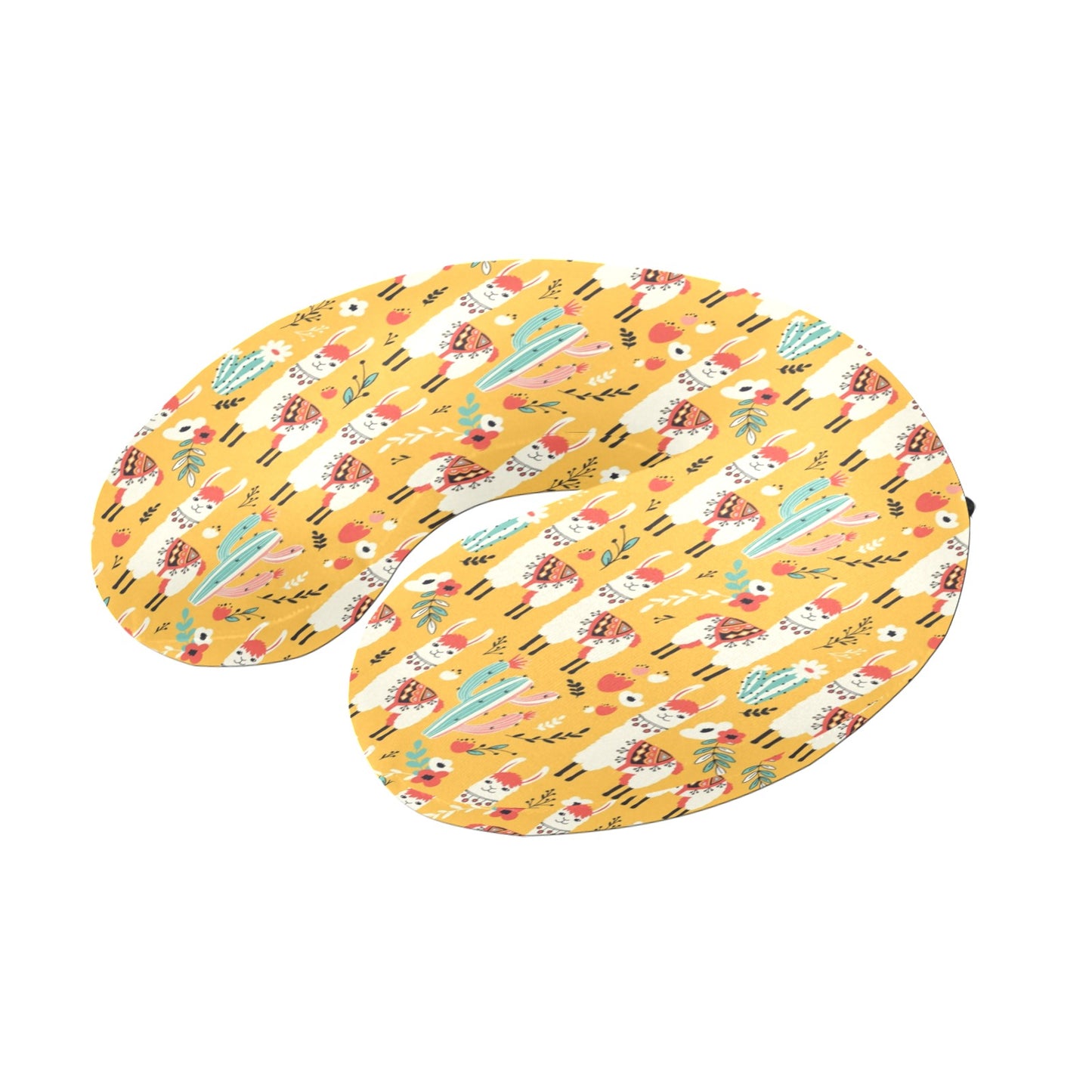 Llama Cute Themed Print U-Shaped Travel Neck Pillow
