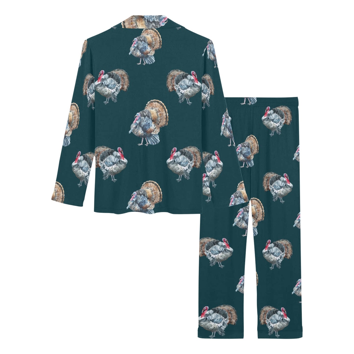 Turkey Pattern Print Design 03 Women's Long Pajama Set